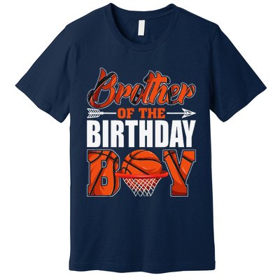 Brother Of Birthday Boy Basketball Matching Family Party Premium T-Shirt