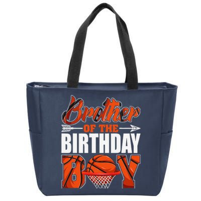 Brother Of Birthday Boy Basketball Matching Family Party Zip Tote Bag