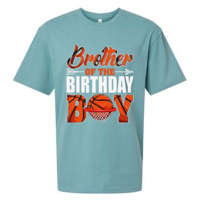 Brother Of Birthday Boy Basketball Matching Family Party Sueded Cloud Jersey T-Shirt