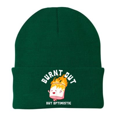 Burnt Out But Optimistics Funny Saying Humor Quote Knit Cap Winter Beanie