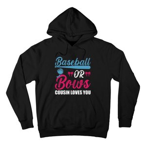 Baseball Or Bows Cousin Loves You Funny Gender Reveal Kids Hoodie