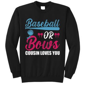 Baseball Or Bows Cousin Loves You Funny Gender Reveal Kids Sweatshirt