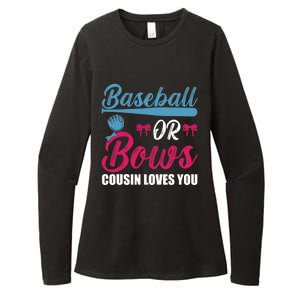 Baseball Or Bows Cousin Loves You Funny Gender Reveal Kids Womens CVC Long Sleeve Shirt