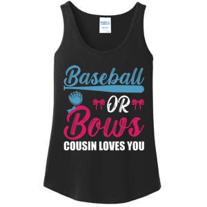 Baseball Or Bows Cousin Loves You Funny Gender Reveal Kids Ladies Essential Tank