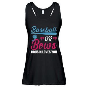 Baseball Or Bows Cousin Loves You Funny Gender Reveal Kids Ladies Essential Flowy Tank