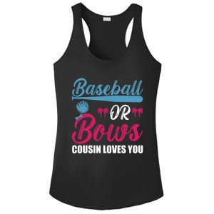 Baseball Or Bows Cousin Loves You Funny Gender Reveal Kids Ladies PosiCharge Competitor Racerback Tank