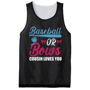 Baseball Or Bows Cousin Loves You Funny Gender Reveal Kids Mesh Reversible Basketball Jersey Tank