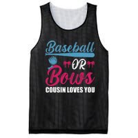 Baseball Or Bows Cousin Loves You Funny Gender Reveal Kids Mesh Reversible Basketball Jersey Tank