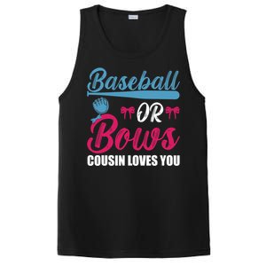 Baseball Or Bows Cousin Loves You Funny Gender Reveal Kids PosiCharge Competitor Tank