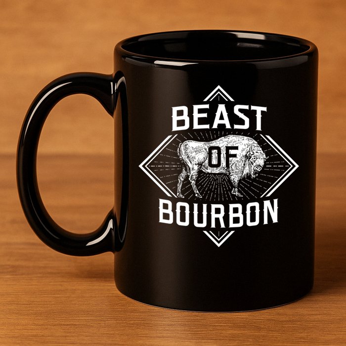 Beast Of Bourbon American Bison Buffalo Lover Wildlife 11oz C Handle Ceramic Mug