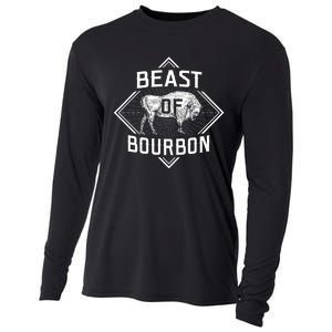 Beast Of Bourbon American Bison Buffalo Lover Wildlife Cooling Performance Long Sleeve Crew