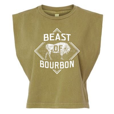 Beast Of Bourbon American Bison Buffalo Lover Wildlife Garment-Dyed Women's Muscle Tee