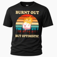 Burnt Out But Optimistic Marshmallow Retro Sunset Camping Performance Shirt
