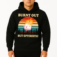 Burnt Out But Optimistic Marshmallow Retro Sunset Camping Hoodie