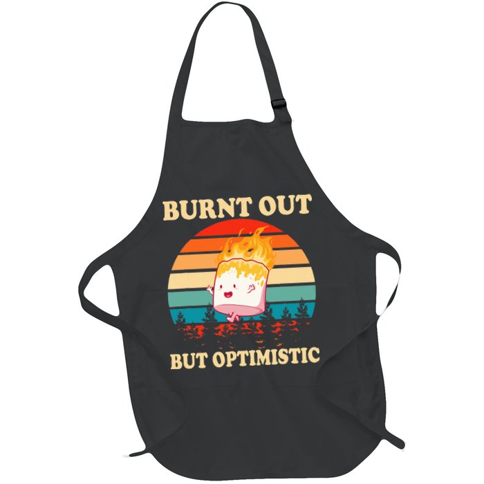Burnt Out But Optimistic Marshmallow Retro Sunset Camping Apron