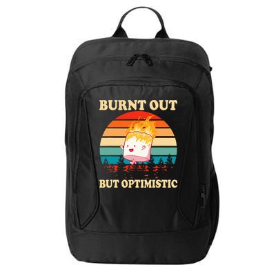 Burnt Out But Optimistic Marshmallow Retro Sunset Camping City Backpack