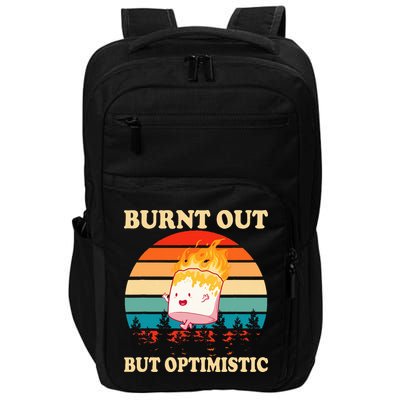 Burnt Out But Optimistic Marshmallow Retro Sunset Camping Impact Tech Backpack