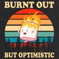 Burnt Out But Optimistic Marshmallow Retro Sunset Camping Adult Drive Performance Visor