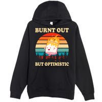 Burnt Out But Optimistic Marshmallow Retro Sunset Camping Premium Pullover Hoodie
