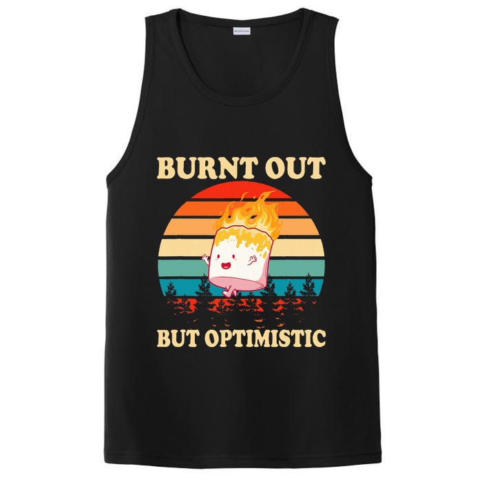 Burnt Out But Optimistic Marshmallow Retro Sunset Camping PosiCharge Competitor Tank