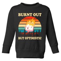 Burnt Out But Optimistic Marshmallow Retro Sunset Camping Toddler Sweatshirt