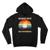 Burnt Out But Optimistic Marshmallow Retro Sunset Camping Tall Hoodie
