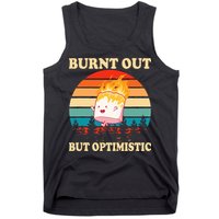Burnt Out But Optimistic Marshmallow Retro Sunset Camping Tank Top