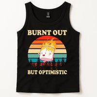 Burnt Out But Optimistic Marshmallow Retro Sunset Camping Tank Top