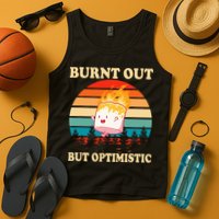 Burnt Out But Optimistic Marshmallow Retro Sunset Camping Tank Top