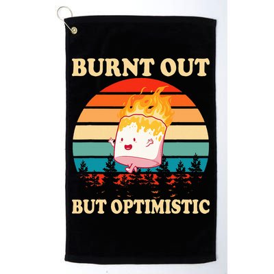 Burnt Out But Optimistic Marshmallow Retro Sunset Camping Golf Towel