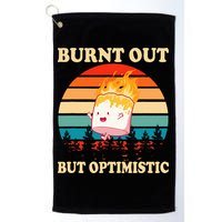 Burnt Out But Optimistic Marshmallow Retro Sunset Camping Golf Towel
