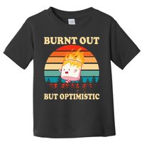 Burnt Out But Optimistic Marshmallow Retro Sunset Camping Toddler T-Shirt