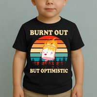 Burnt Out But Optimistic Marshmallow Retro Sunset Camping Toddler T-Shirt