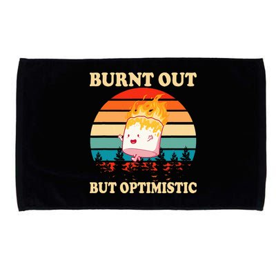 Burnt Out But Optimistic Marshmallow Retro Sunset Camping Microfiber Hand Towel