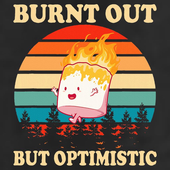Burnt Out But Optimistic Marshmallow Retro Sunset Camping Microfiber Hand Towel