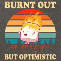 Burnt Out But Optimistic Marshmallow Retro Sunset Camping Cotton Canvas Backpack