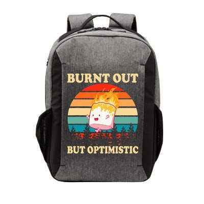 Burnt Out But Optimistic Marshmallow Retro Sunset Camping Vector Backpack