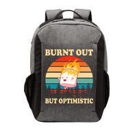 Burnt Out But Optimistic Marshmallow Retro Sunset Camping Vector Backpack