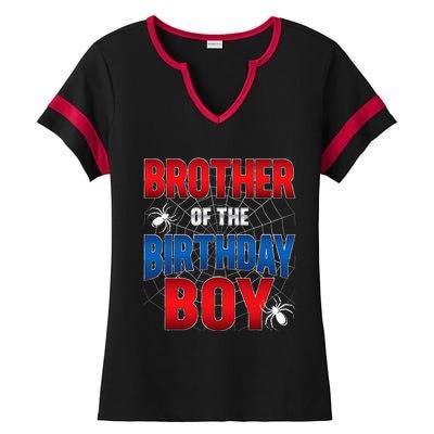 Brother Of Birthday Boy Costume Spider Web Birthday Party Ladies Halftime Notch Neck Tee