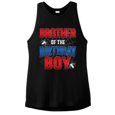 Brother Of Birthday Boy Costume Spider Web Birthday Party Ladies PosiCharge Tri-Blend Wicking Tank