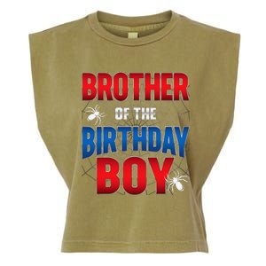 Brother Of Birthday Boy Costume Spider Web Birthday Party Garment-Dyed Women's Muscle Tee