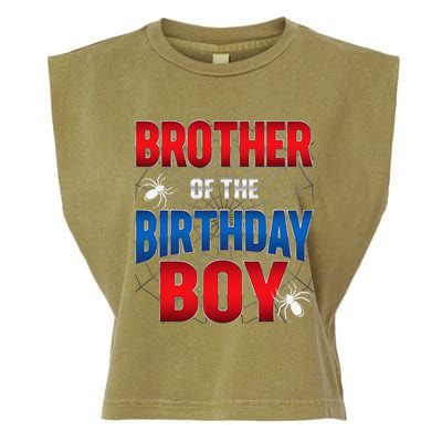 Brother Of Birthday Boy Costume Spider Web Birthday Party Garment-Dyed Women's Muscle Tee