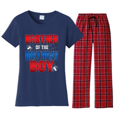 Brother Of Birthday Boy Costume Spider Web Birthday Party Women's Flannel Pajama Set