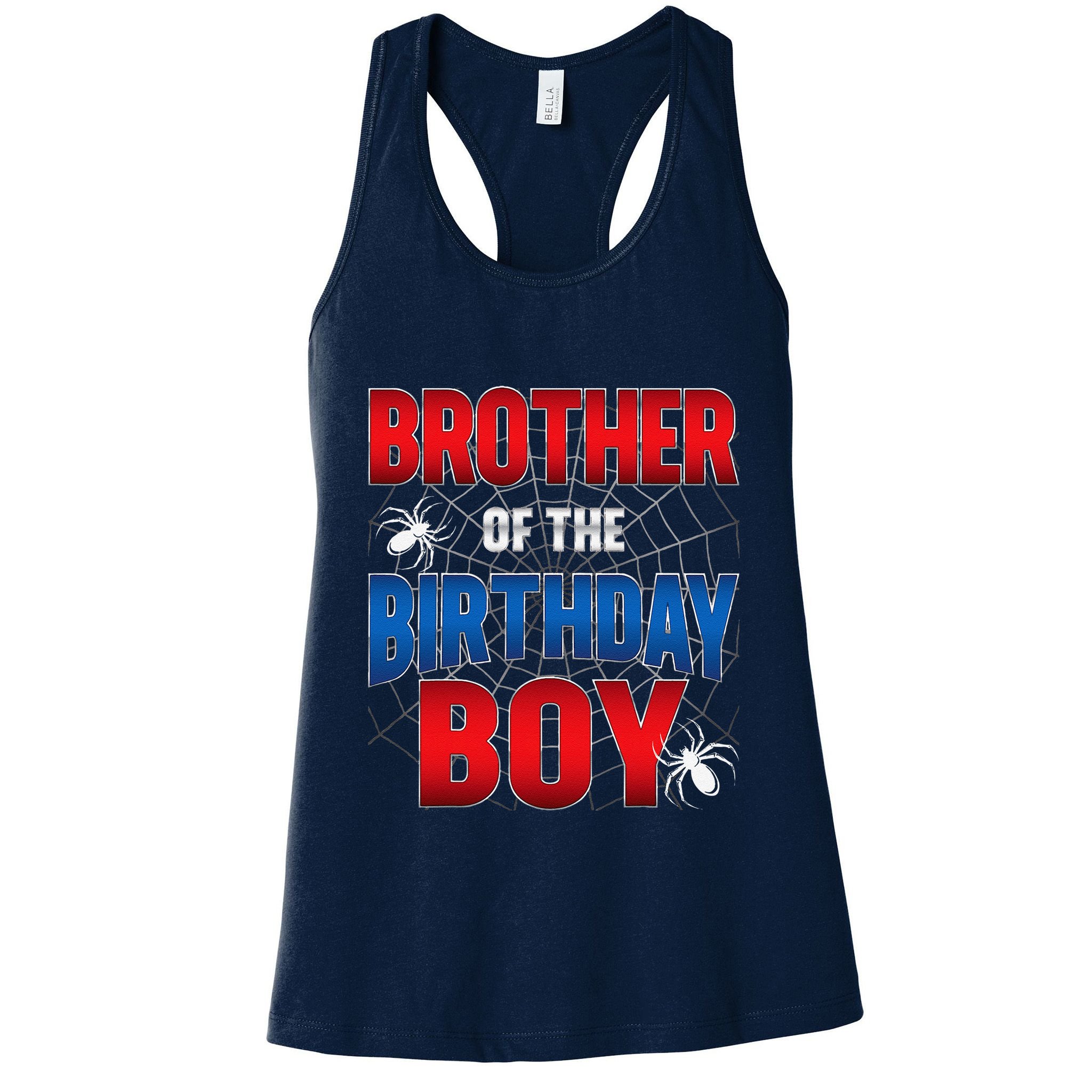 Brother Of Birthday Boy Costume Spider Web Birthday Party Womens Tank Top
