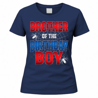 Brother Of Birthday Boy Costume Spider Web Birthday Party Women's T-Shirt