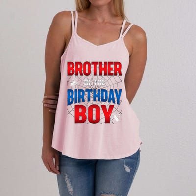 Brother Of Birthday Boy Costume Spider Web Birthday Party Women's Strappy Tank