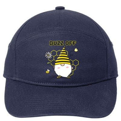 Buzz Off Bumblebee Honeycomb Gnome Flower Go Away Funny Gift Meaningful Gift 7-Panel Snapback Hat