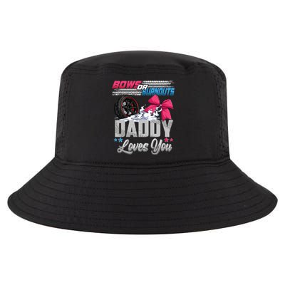 Burnouts Or Bows Gender Reveal Party Announcement Daddy Cool Comfort Performance Bucket Hat