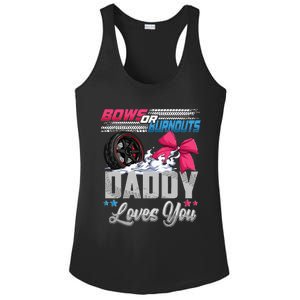 Burnouts Or Bows Gender Reveal Party Announcement Daddy Ladies PosiCharge Competitor Racerback Tank