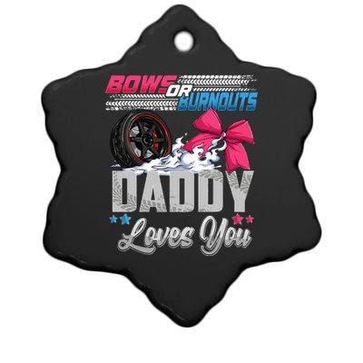 Burnouts Or Bows Gender Reveal Party Announcement Daddy Ceramic Star Ornament